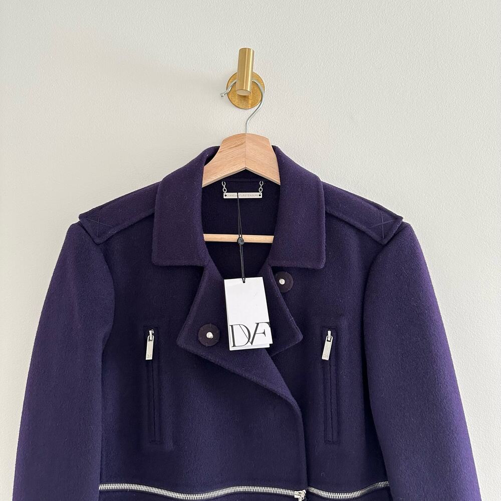 Diane Von Furstenberg 1,2,3 Coat in Royal Navy M - Picture 6 of 15